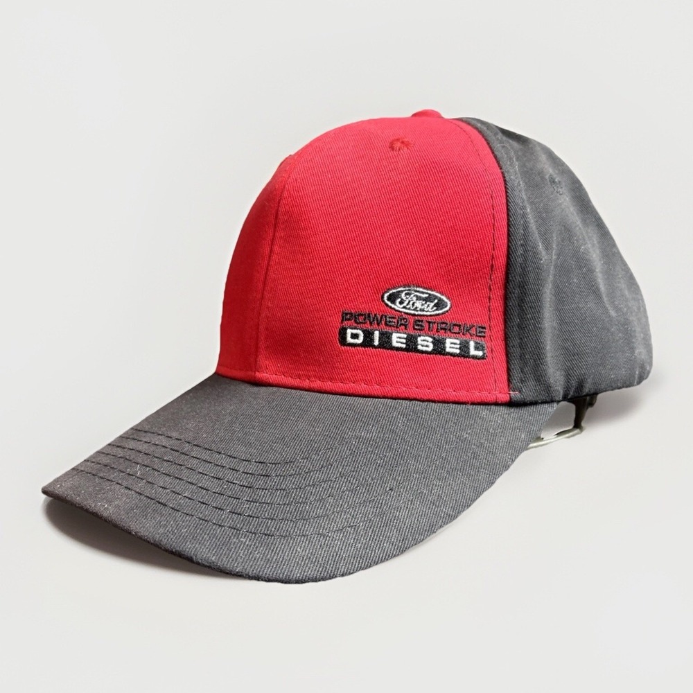 Ford‎ Power Stroke Diesel Hat Red Black Cotton Strapback Cap Truck Dad